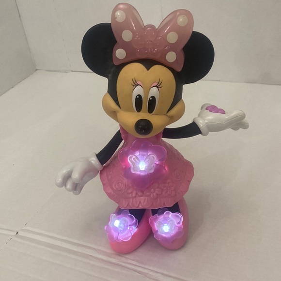 DISNEY talking singing Minnie Mouse light up push press flower toy colors - Picture 6 of 13